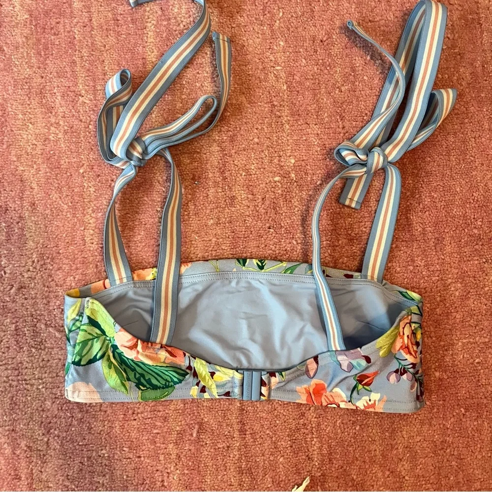 Zimmermann sz 1 Bellitude Floral Swimsuit Bikini Top Cornflower Blue